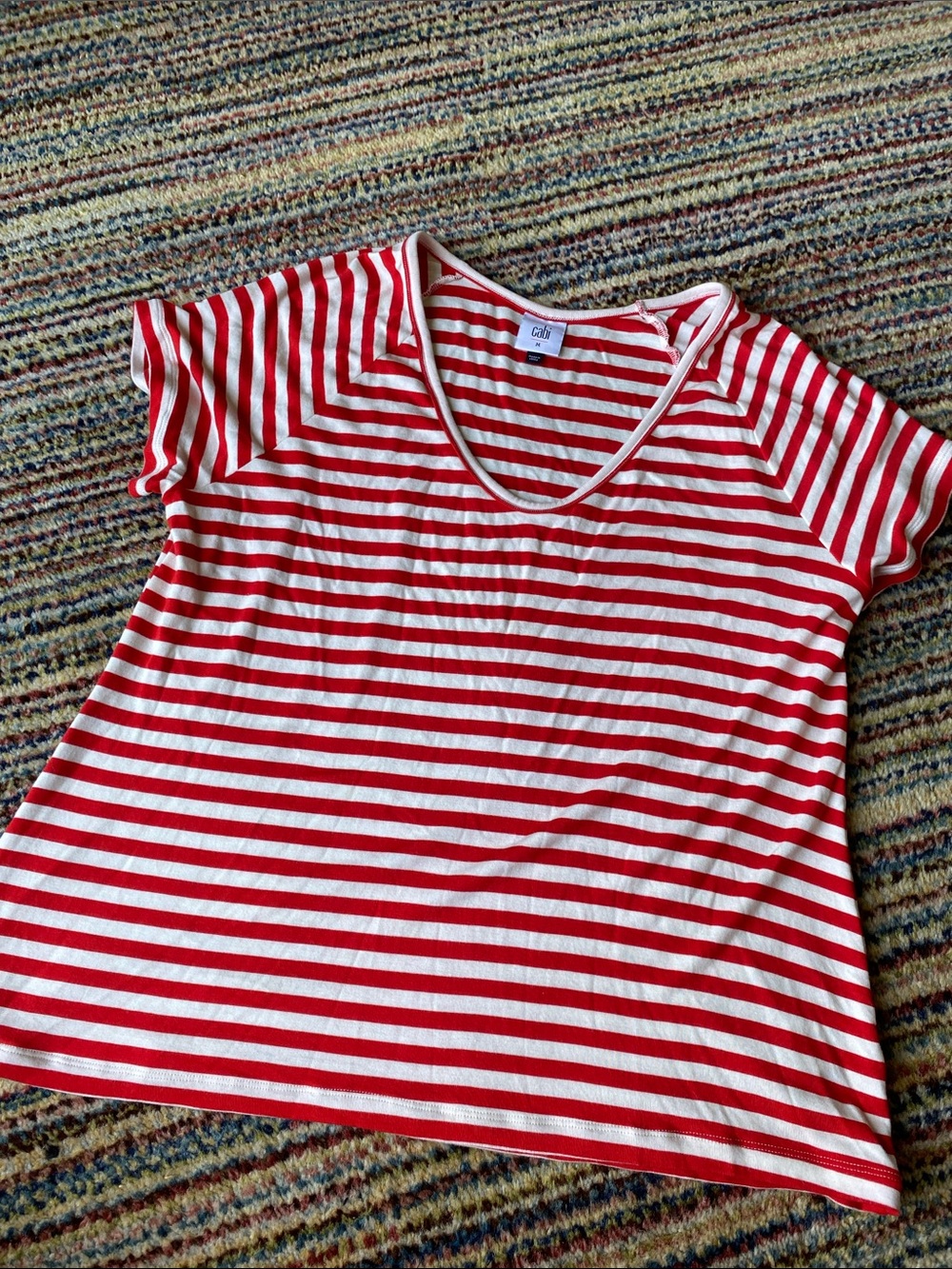 CAbi Red & White Striped Tee
